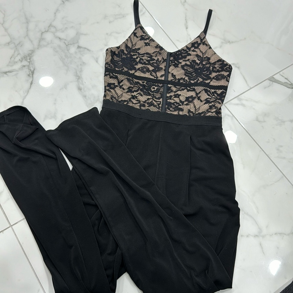 Express black/nude jumpsuit